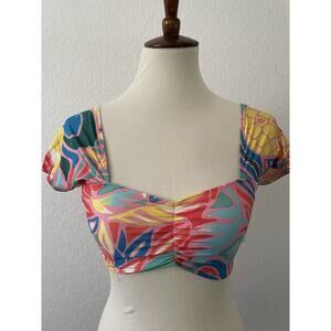 Kenny Flowers Swim Sleeved Bikini Top Colombia Print Swimwear
